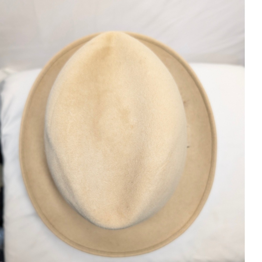 Vintage Capper &‎ Capper Churchill Ltd Fedora Hat Mens Tan Beige Feather Detail - Picture 5 of 13
